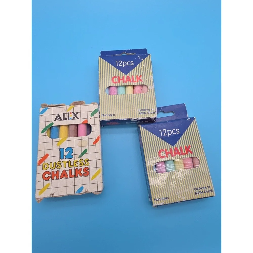 Vintage‎ Lot of 3 Boxes Of Chalk Alex